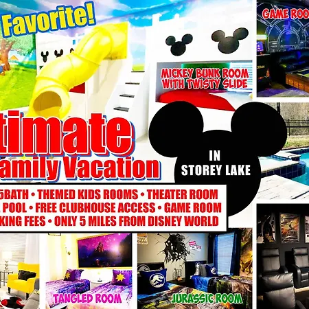 Ultimate Family Vacation Home Near Walt Disney World In Storey Lake, Pool, Mickey Room, Star Wars Gameroom, Theater